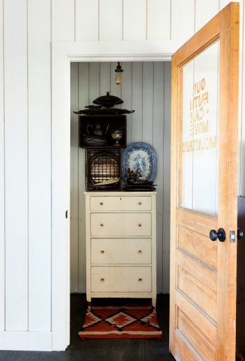 Chest, crates, and accessories from: Garden Style Living / Pictured from: HGTV's Restored by the Fords / Design: Leanne Ford Interiors / Photo: Alexandra Rhibar